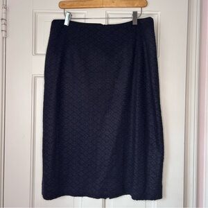 Nanette Lepore Blue Knit Pattern Pencil Skirt Size 10